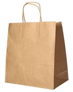 Photo Sac en papier avec anse - 400 x 320 x 170 mm - Brun PAP STAR