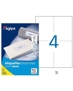 Photo Étiquettes adhésives blanches - 105 x 148,5 mm : AGIPA 