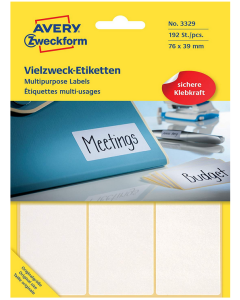 Photo Etiquettes adhésives - 76 x 39 mm - Blanc AVERY 3329