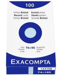 Photo Fiches Bristol unies - 74 x 105 mm - Bleu azur EXACOMPTA Image