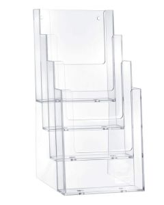 Photo Présentoir de table - 4 compartiments 1/3 de format A4 - Transparent : HELIT H2352002