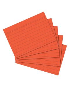 Photo Lot de 100 fiches Bristol lignées - 105 x 148 mm - Orange : HERLITZ 10901189 