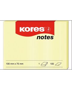 Image KORES : Blocs de notes adhésives Jaune - 100 x 75 mm N46100