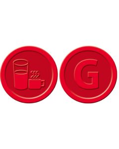 SIGEL : Lot de 100 jetons contre-valeurs - Boissons - Rouge WM006