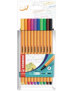 STABILO Lot de 10 stylos-feutres - Fineliner point 88