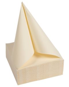 Serviettes de table Cocktail - 200 x 200 mm - Ivoire : PRO NAPPE Lot de 50 image