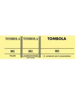 TOMBOLA Carnet de 100 tickets Jaune Modèle